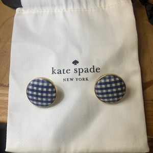 Kate Spade blue plaid stud earrings